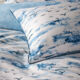 Super King White & Blue Duvet Cover Set 260x220cm - Image 3 - please select to enlarge image