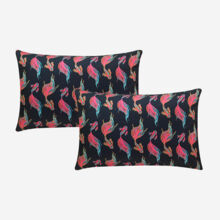 Dark Navy Satin Magic Fish Pillowcase Pair