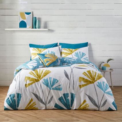 Double Teal Alma Duvet Set - Image 1 - please select to enlarge image