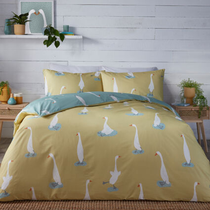 Single Yellow Puddle Duck Duvet Set - Image 1 - please select to enlarge image