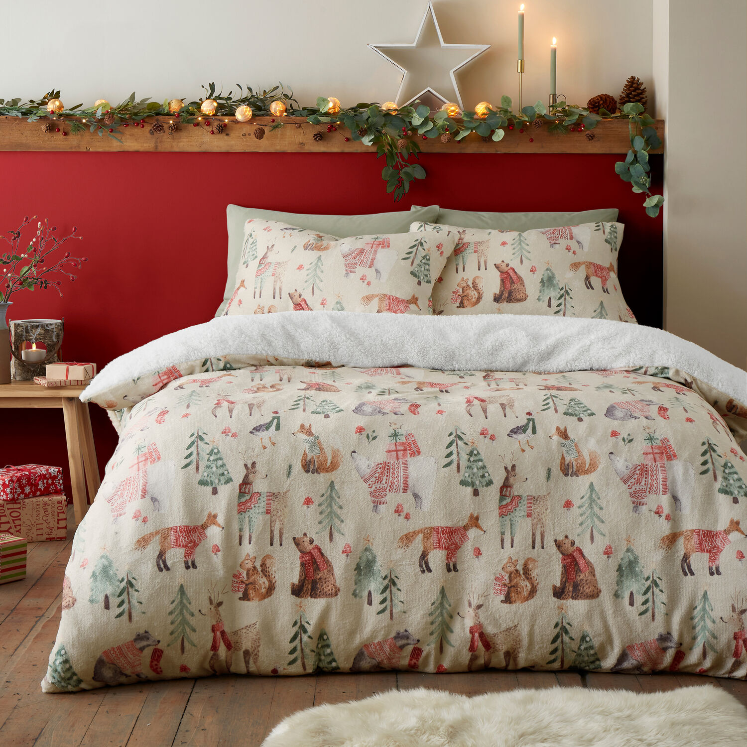 Doll Bedding Christmas Cot Bedding Sets Enchanting Bear Deer