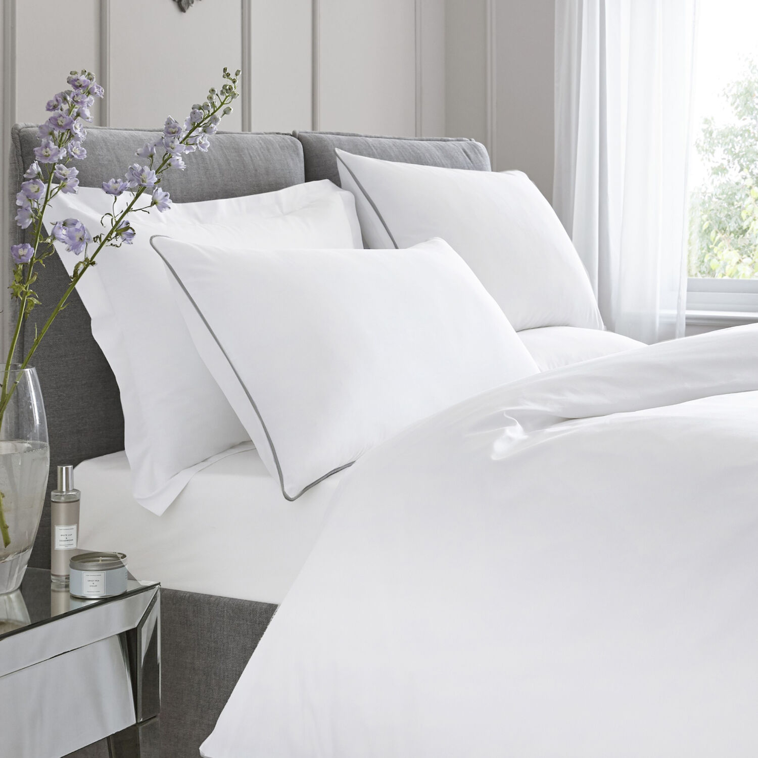 Single White Plain Dye Duvet Set 200TC - TK Maxx UK