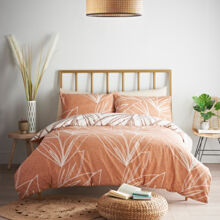 King Terracotta Sunset Leaf Duvet Set