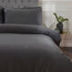 Double Charcoal Matt Velvet Duvet Cover Set - Image 2 - please select to enlarge image