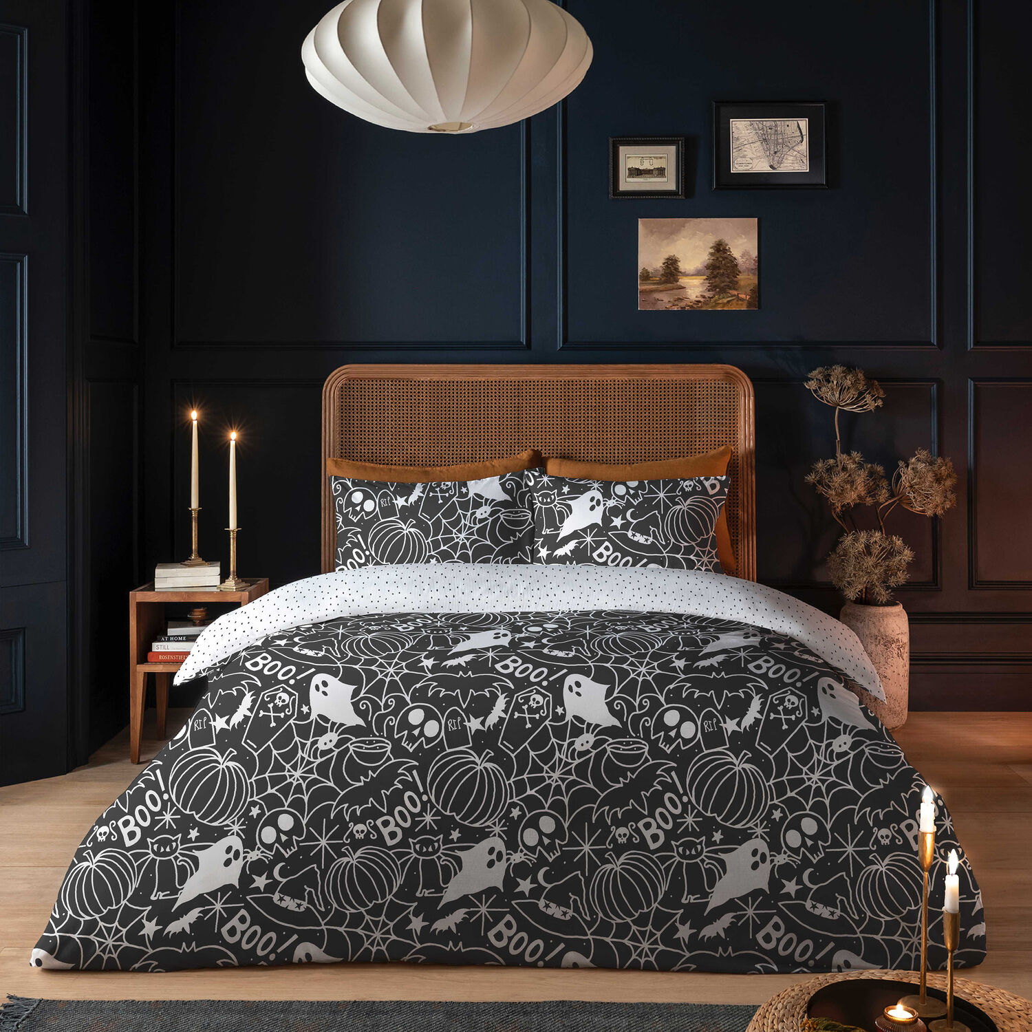 Single Black & White Patterned Duvet Cover Set Single Black & White Patterned Duvet Cover Set