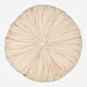 Cream Velvet Round Cushion 36x36cm - Image 2 - please select to enlarge image