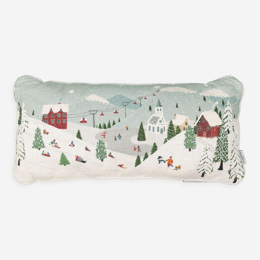 Multicolour Winter Sled Pattern Cushion 76x35cm - Image 1 - please select to enlarge image