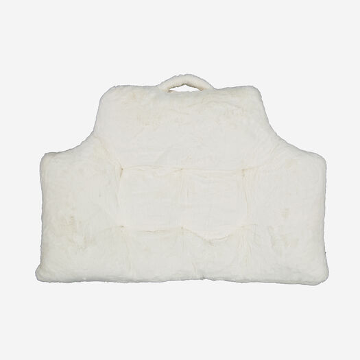 Weißes Kopfteilkissen aus Kunstfell 65x95cm - Bild 1 - bitte auswählen, um das Bild zu vergrößern