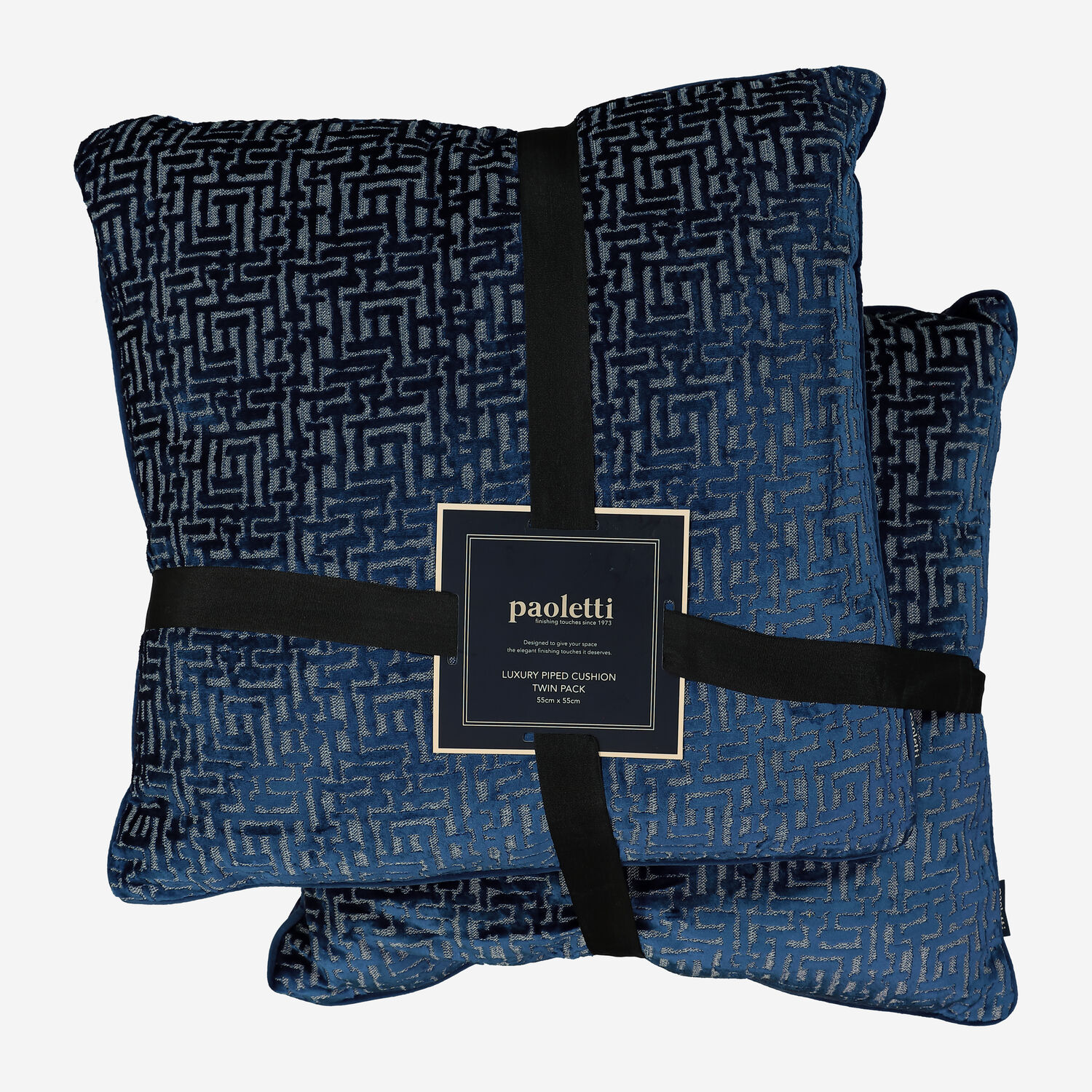 Two Pack Navy Geometric Pattern Cushion 55x55cm TK Maxx UK