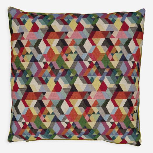 Multicolour Geometric Pattern Cushion 44x44cm - Image 1 - please select to enlarge image