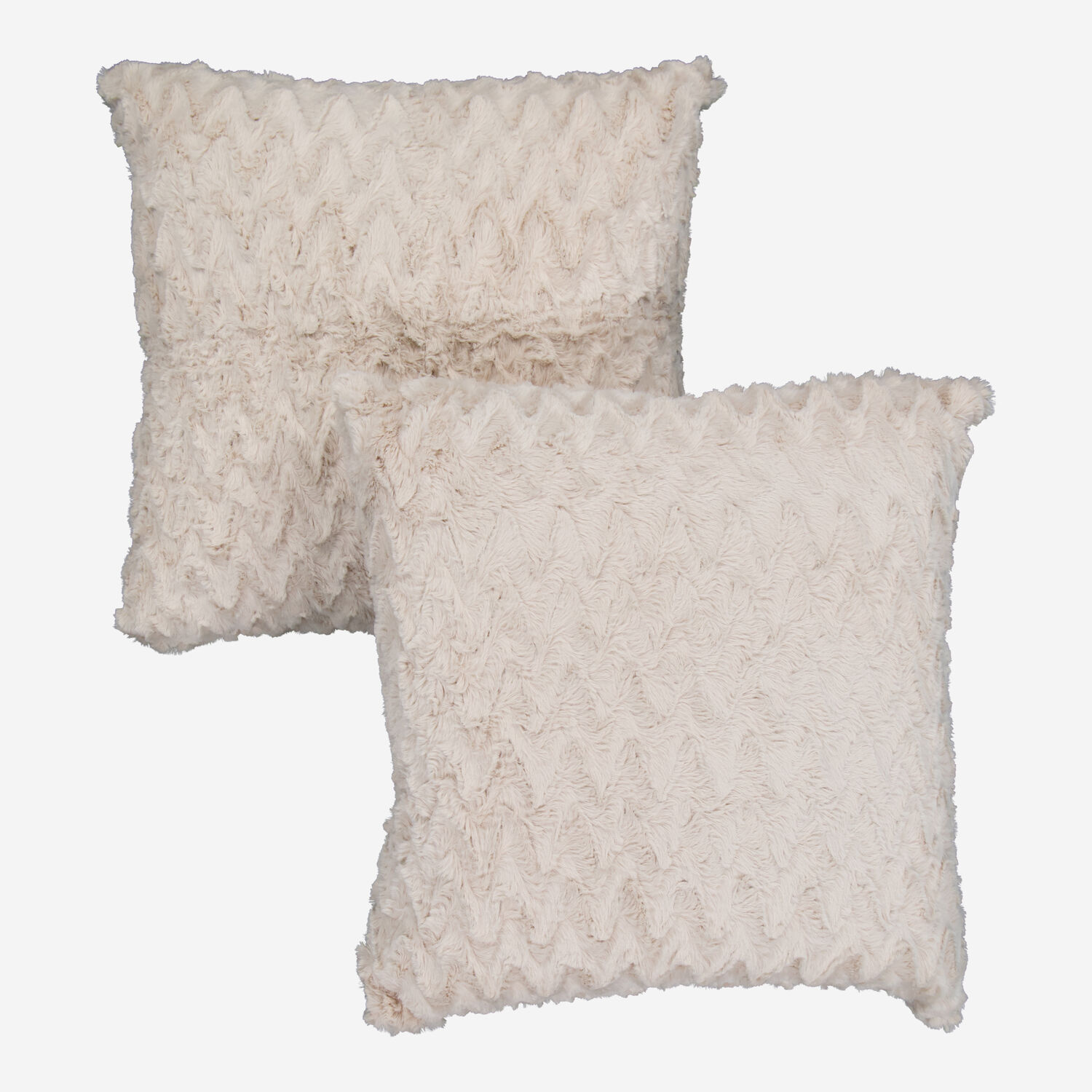 2er-Pack graue Kissen aus Kunstfell 50x50cm