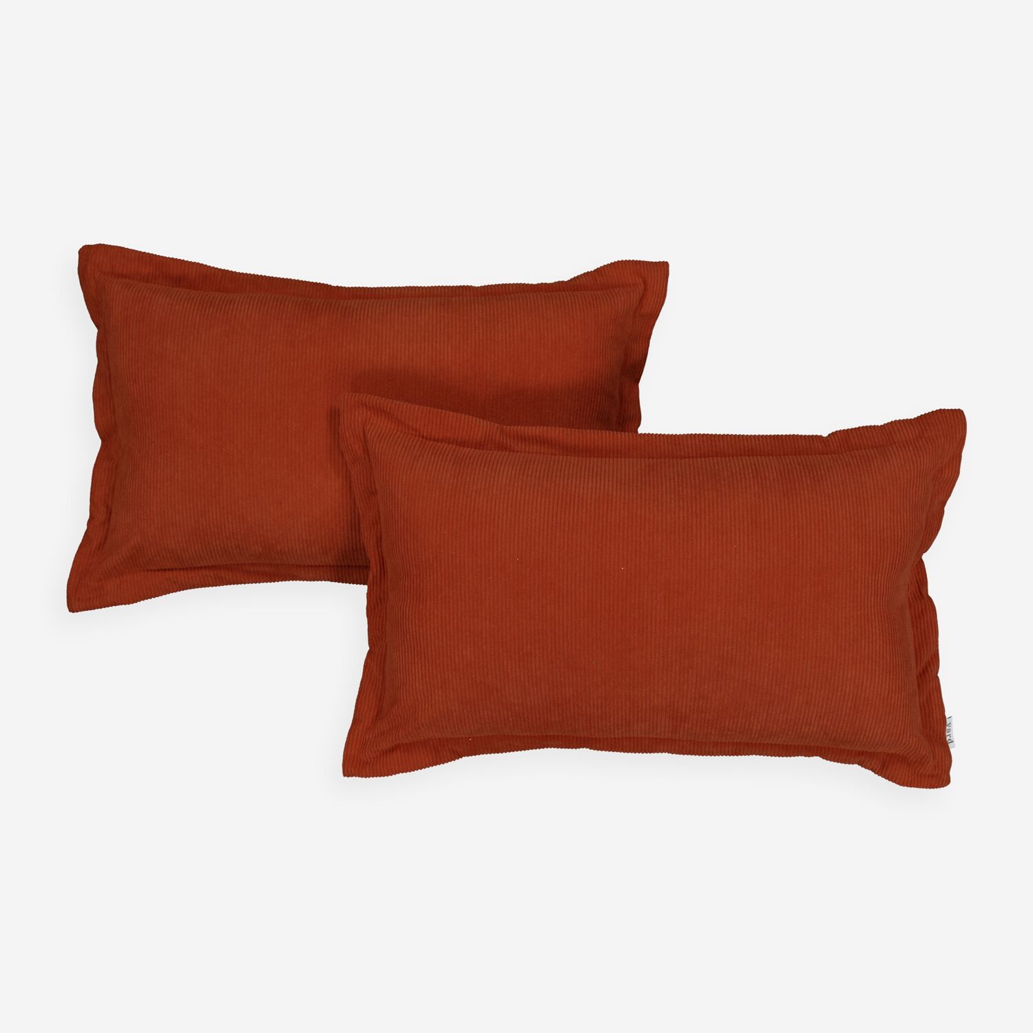 2er-Pack rote Kissen aus geripptem Stoff 30x50cm