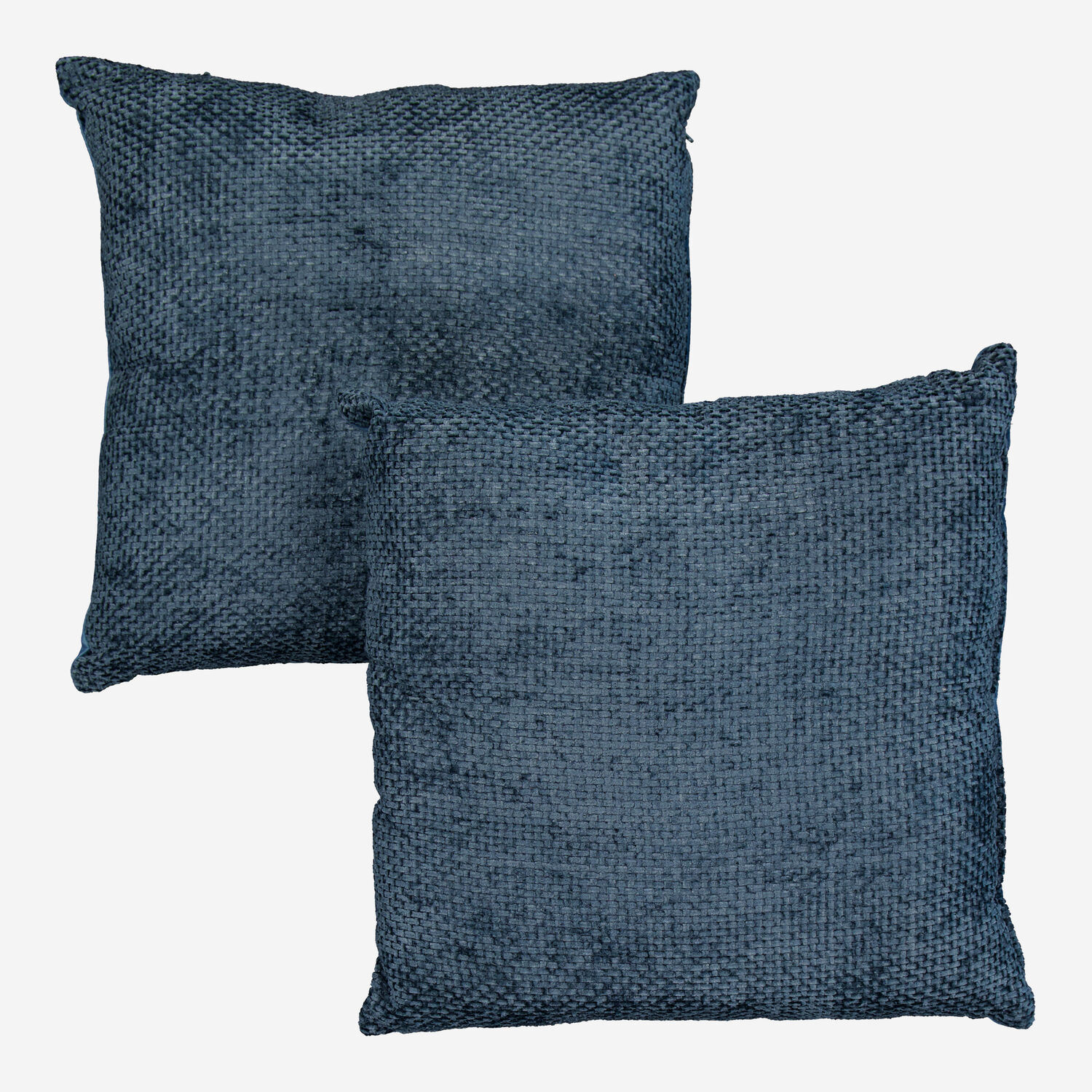 2er-Pack dunkelblaue Kissen aus strukturiertem Stoff 45x45cm
