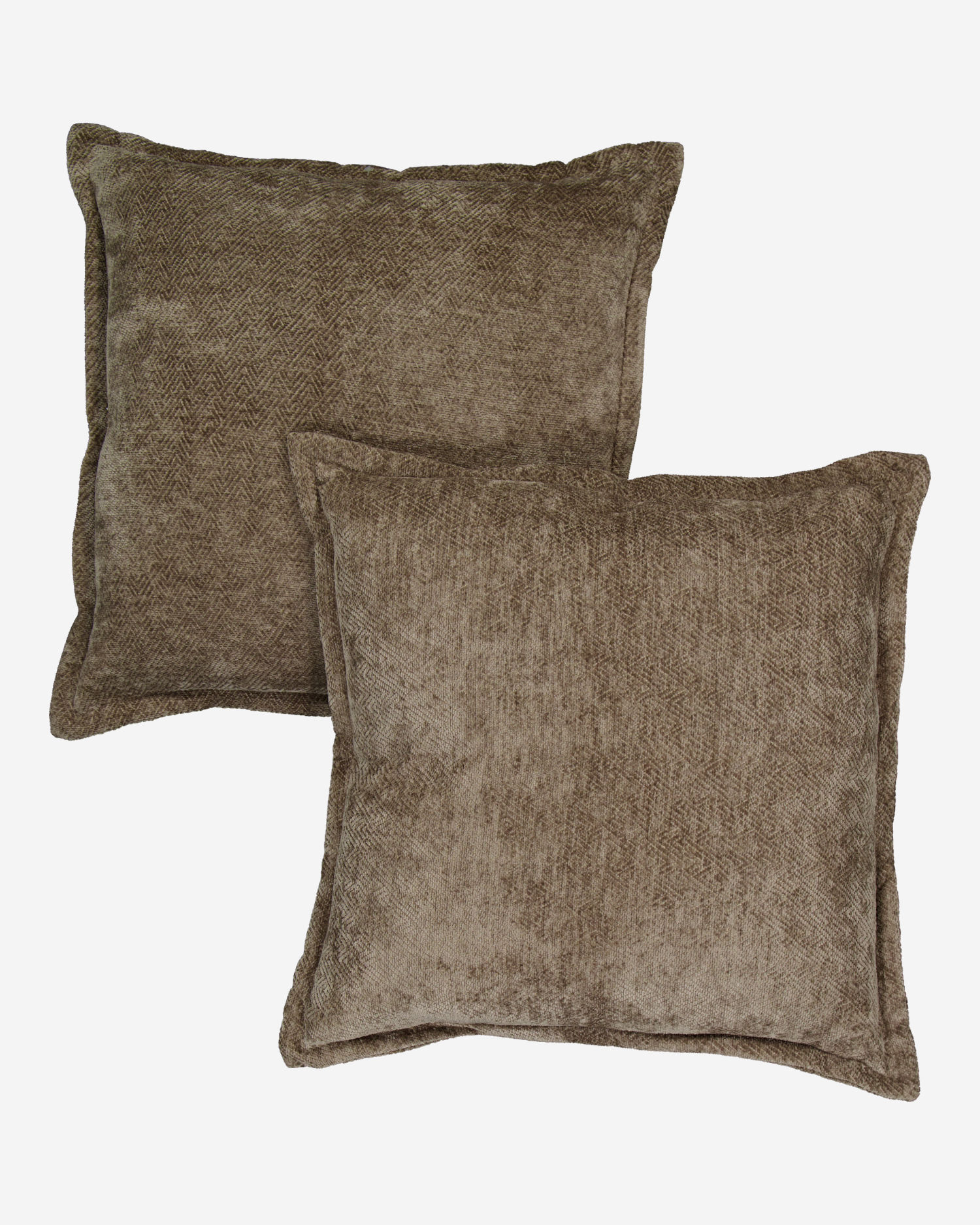 2er-Pack braune Kissen mit Federfüllung 50x50cm