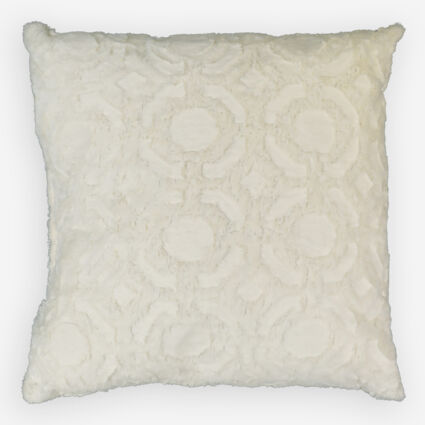 Cream Faux Fur Cushion 60x60cm - TK Maxx UK