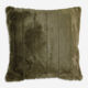 Moss Green Faux Fur Cushion 56x56cm - Image 2 - please select to enlarge image