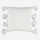 White Embroidered Stripe Cushion 45x45cm - Image 2 - please select to enlarge image