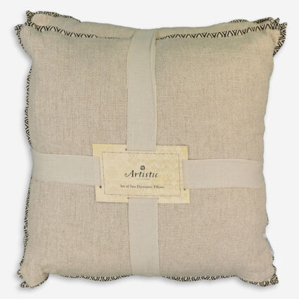 Beige Woven Cushion 45x45cm - Image 1 - please select to enlarge image