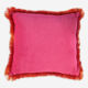 Hot Pink Fringe Lace Edge Plain Cushion 45x45cm - Image 2 - please select to enlarge image