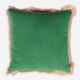 Green & Pink Velvet Cushion - Image 2 - please select to enlarge image