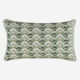 Green & Cream Pattern Cushion 61x35cm - Image 1 - please select to enlarge image