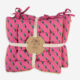 Pink Toucan Patterned Seat Pad Pair 43x43cm - Image 1 - please select to enlarge image