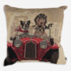 Multicolour Racing Dogs Tapestry Cushion 46x46cm - Image 1 - please select to enlarge image