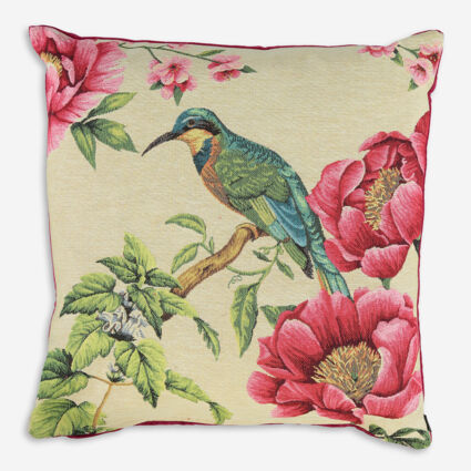 Multicolour Kingfisher Tapestry Cushion 46x46cm  - Image 1 - please select to enlarge image