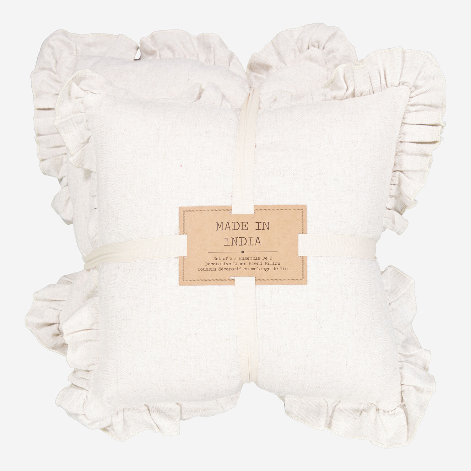 Cream Ruffle Square Two Pack Cream Ruffle Edge Cushions 45x45cm - TK Maxx UK
