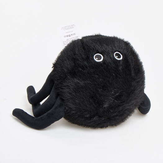 Black Spider Furball Decorative Cushion 25x42cm - Image 1 - please select to enlarge image