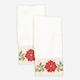 Two Pack White Holly Leaf Hand Towel 41x71cm  - Image 1 - please select to enlarge image