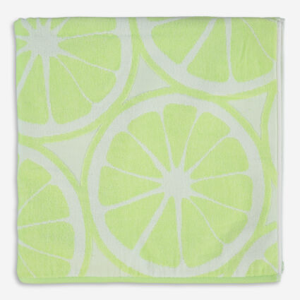 Lime Citrus Beach Towel 91x172cm - Image 1 - please select to enlarge image