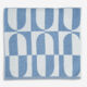 White & Blue Geo Patterned Beach Towel 91x172cm - Image 1 - please select to enlarge image