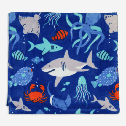 Blue Ocean Creatures Beach Towel 91x172cm - Image 1 - please select to enlarge image
