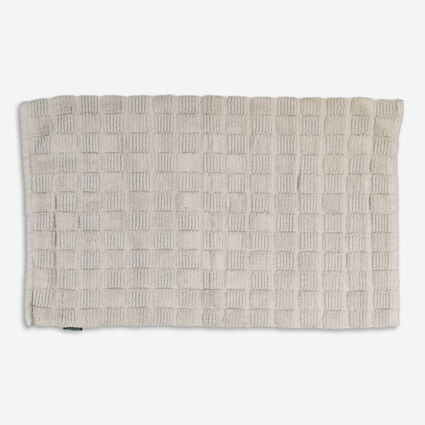 Light Grey Checkerboard Bath Mat 86x53cm - Image 1 - please select to enlarge image
