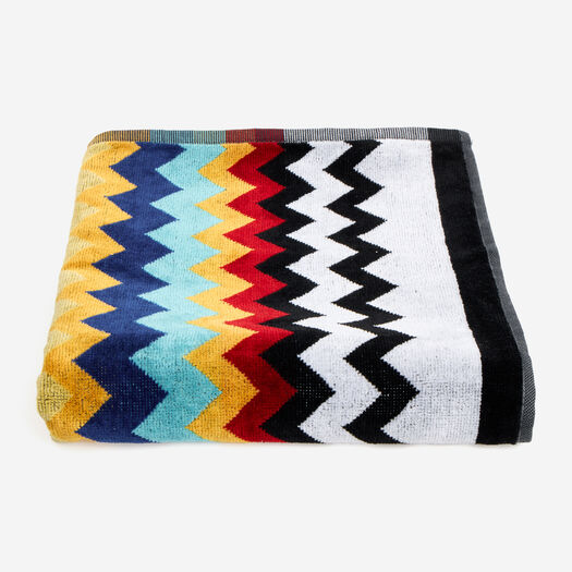 Multicoloured Zig Zag Hand Towel 60x100cm - Image 1 - please select to enlarge image