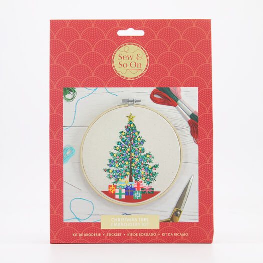 Christmas Tree Embroidery Kit - Image 1 - please select to enlarge image