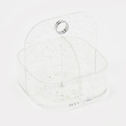 Clear Sparkling Spinning Desk Caddy 16x15cm - Image 1 - please select to enlarge image