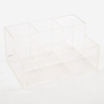Acrylic 6 Section Organiser 21x11cm  - Image 1 - please select to enlarge image