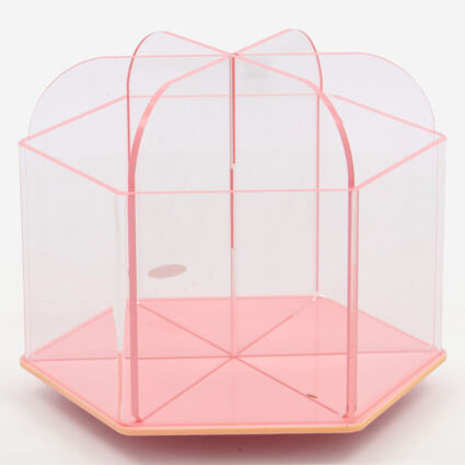 Pastel Pink Hexagon Spinning Desk Caddy 13x15cm - Image 1 - please select to enlarge image