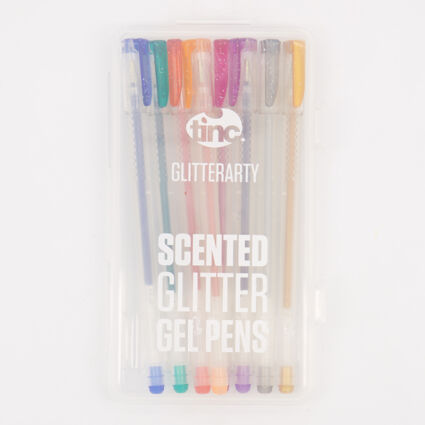 Eight Pack Multicoloured Scented Glitter Gel Pens  - Image 1 - please select to enlarge image