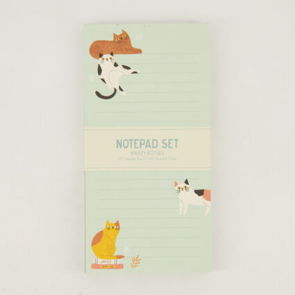 Two Pack Mint Krazy Kitties Notepad Set  - Image 1 - please select to enlarge image