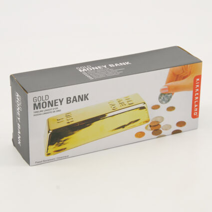 Ceramic Gold Bar Coin Bank - Image 1 - please select to enlarge image