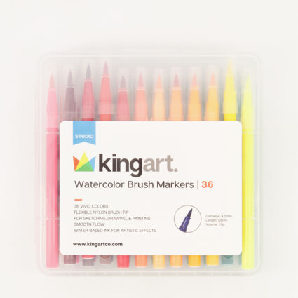 Watercolour Brush Marker Set 36 Pieces - Image 1 - please select to enlarge image