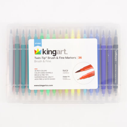 36 Pack Multicoloured Twin Tip Markers - Image 1 - please select to enlarge image