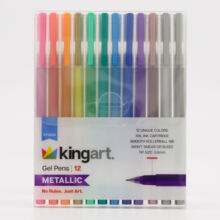 Twelve Pack Assorted Metallic Gel Pens