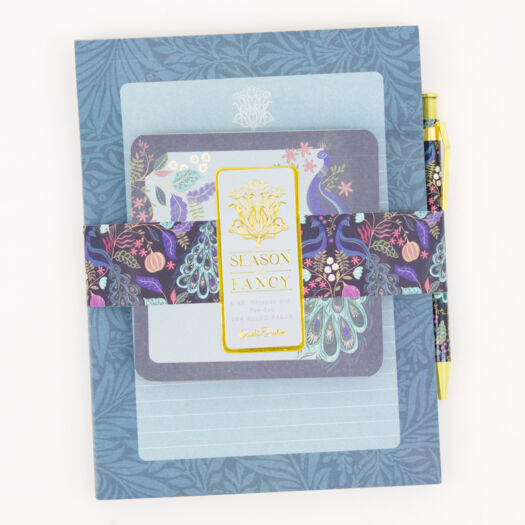 Three Pack Blue Floral Notepad Set  - Image 1 - please select to enlarge image