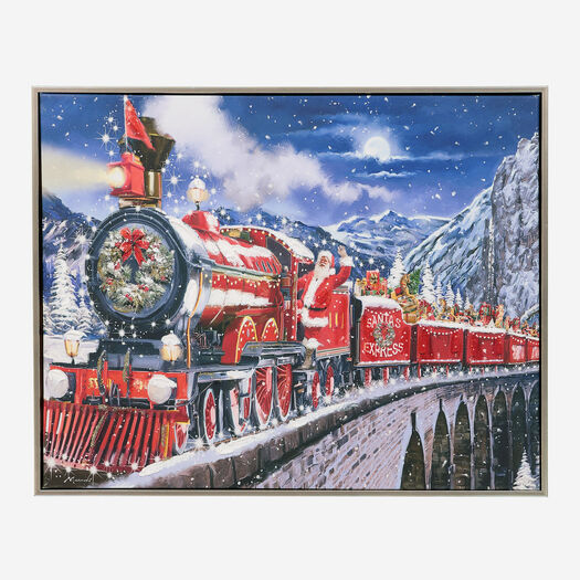 Christmas Train Wall Art 41x51cm - Image 1 - please select to enlarge image