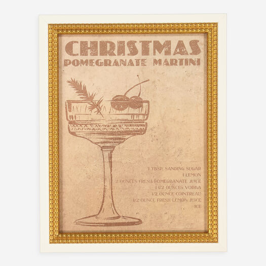 Christmas Martini Wall Art 35x27cm - Image 1 - please select to enlarge image