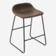 Brown Grained Bar Stool 75x42cm - Image 1 - please select to enlarge image
